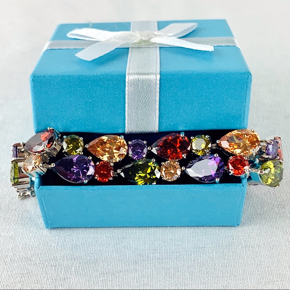 Gorgeous Multi-Colored Stone Crystal Bracelet
